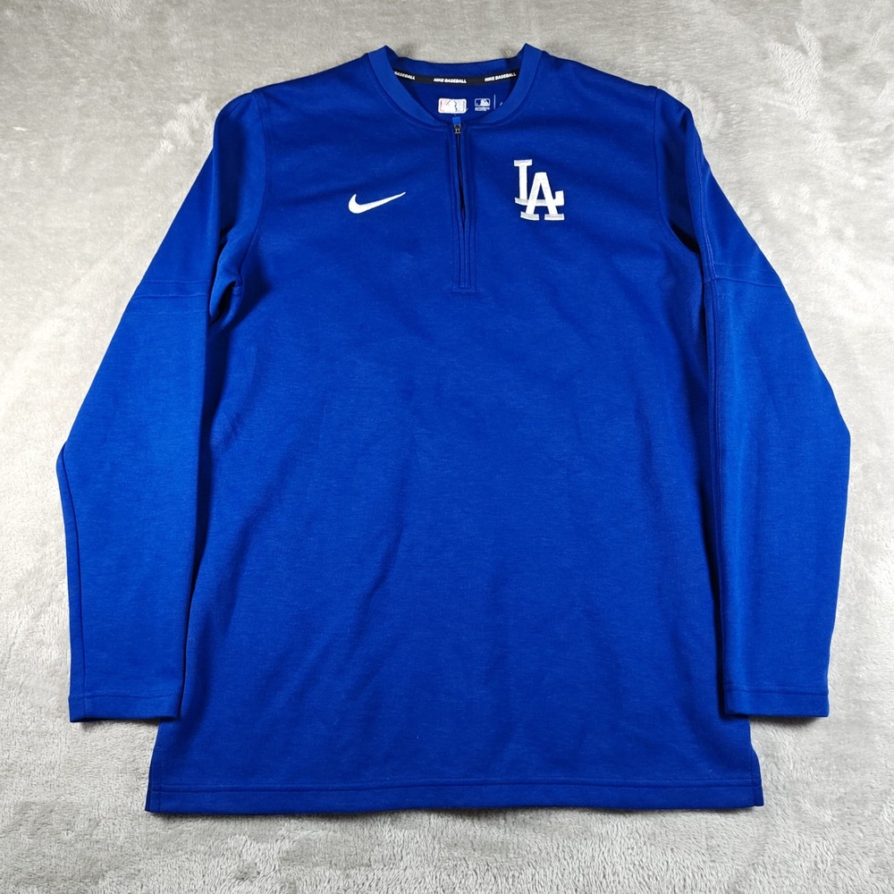 Los Angeles Dodgers Shirt Mens Medium Nike Quarter Zip MLB Dri Fit Embroidered
